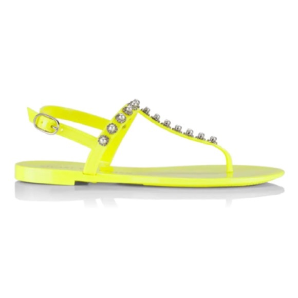 STUART WEITZMAN PEARL CRYSTAL-EMBELLISHED JELLY THONG SANDALS - Picture 2 of 10